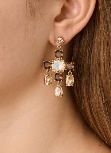 Фото Серьги LEONORA SG GOLDEN/BROWN Dyrberg Kern 450000