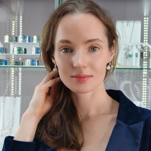 Серьги WHITE PEARL Fiore Luna ABE29654-02 S