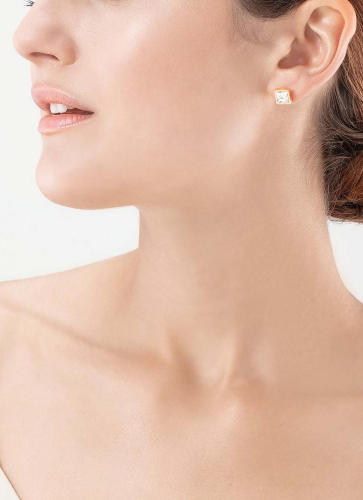 Фото Серьги Crystal-Rose gold Coeur de Lion 0500/21-1822