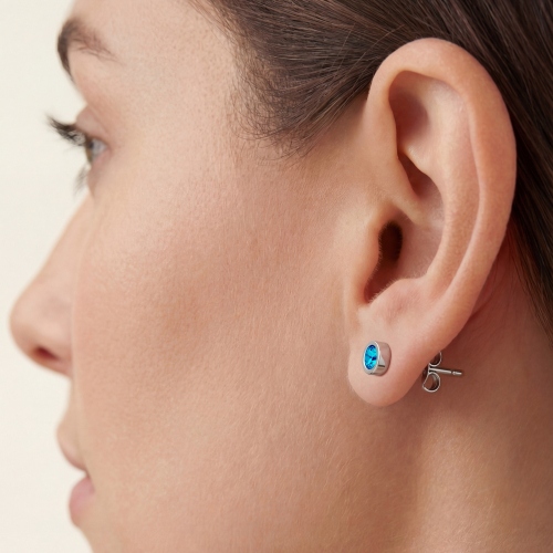 Пусеты Aquamarine 6х3 Fiore Luna SWE126 AQ S