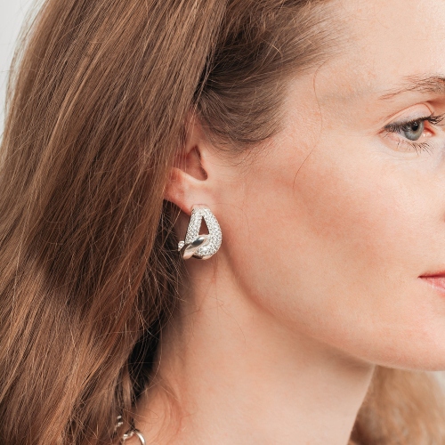 Серьги the weave silver Mason ABE28377-02 S