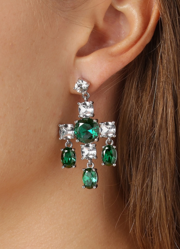 Фото Серьги LEONORA SS EMERALD GREEN / CRYSTAL Dyrberg Kern 430072