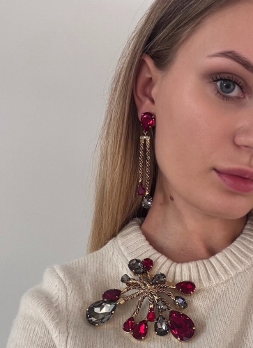 Фото Серьги "Хромосомы" Claudio Canzian CC00202190 red