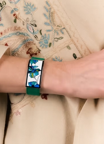 Фото Браслет на зеленом кожаном ремешке Fiore Luna CB13599-3A