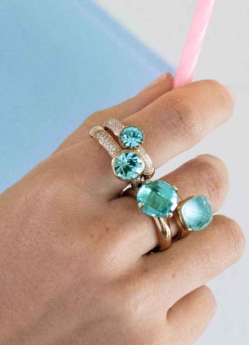 Фото Кольцо Firenze soft aqua 16.5 мм Qudo 613728 BL/RG