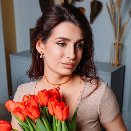 Фото Колье Vintage Rose / Orange Leather Kristal Fiore Luna B2110SW-N06.5 R/S