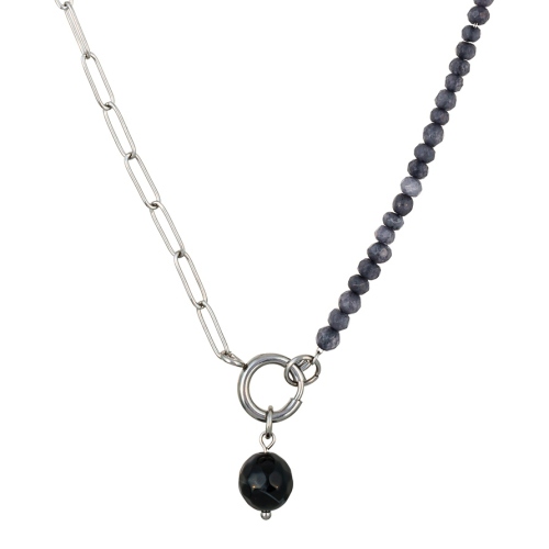 Фото Колье AGAT GREY Art Deco Fiore Luna BP03181-1 BW/S
