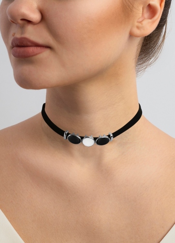 Фото Колье mother mosaic/black agate/tiger eye Possebon B0207.1.4.15 BW/S