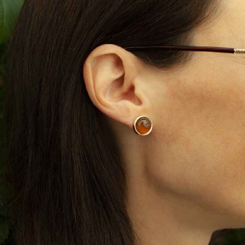 Фото Пусеты TIGER EYE Elegia Fiore Luna LE1110 BR/G