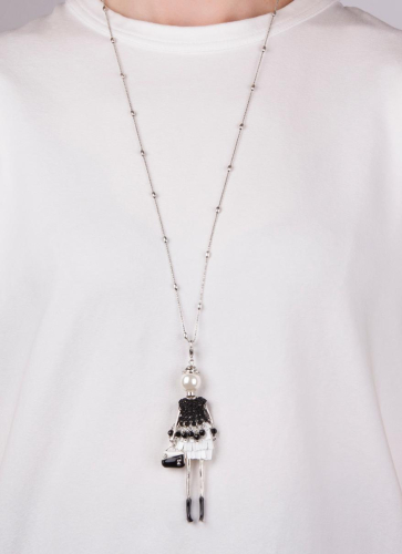 Фото Подвеска Miamelie кукла Клэр в черно-белом