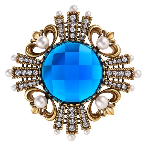 Фото Колье/Брошь ORDINE FIORENTINO Fiore di Firenze SP1854 PERLA BLU
