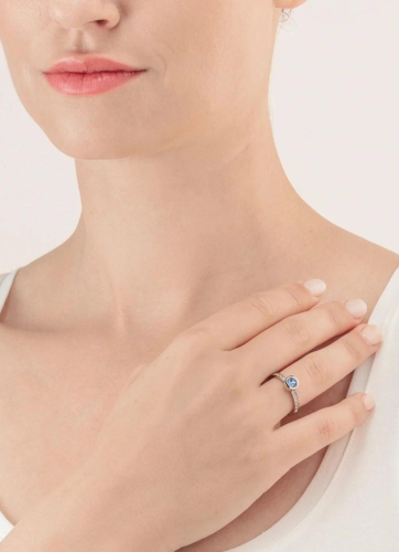 Фото Кольцо Light Blue-Silver 17.2 мм Coeur de Lion 0228/40-0741 54