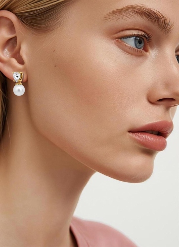 Серьги EMO SG CRYSTAL / WHITE PEARL