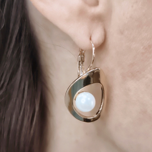 Серьги WHITE PEARL Fiore Luna ABE31545-02 G