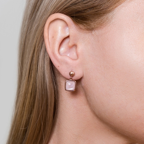 Фото Серьги Куб SHELL ROSE Art Deco Fiore Luna AE02914-3 R/RG