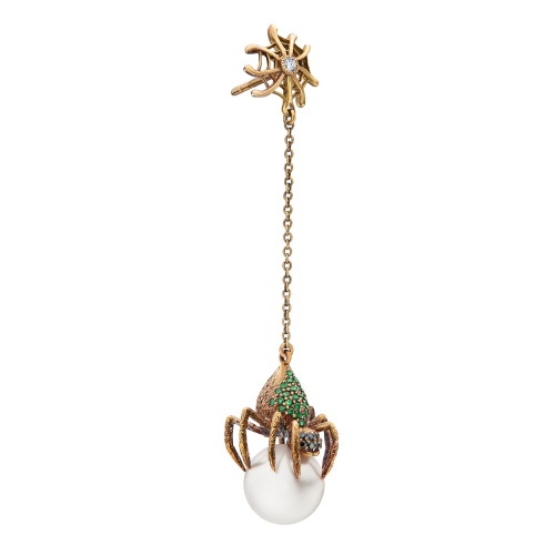 Фото Серьги Ragno Art Nouveau piccolo Fiore di Firenze OR2210-1 EMERALD