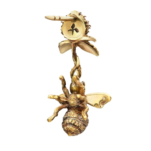 Фото Серьги пусеты Bumblebee sul trifoglio Fiore di Firenze OR2104 CRYSTAL