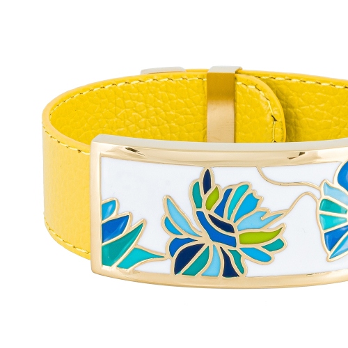 Браслет на желтом кожаном ремешке Fiore Luna CB13599-2