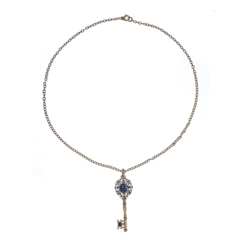 Фото Колье Alcozer&J ключ сапфир гранат Swarovski жемчуг  AL2406-C128FE23