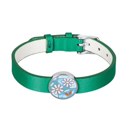 Фото Браслет на кожаном зеленом ремешке Fiore Luna Classic CB03790-5 S