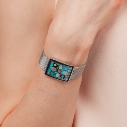 Браслет на металлическом ремешке Fiore Luna CB01688-3 BL/S