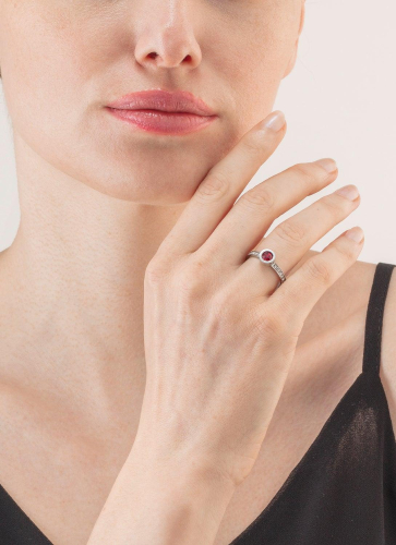 Фото Кольцо Red-Silver 18 мм Coeur de Lion 0228/40-0317 56