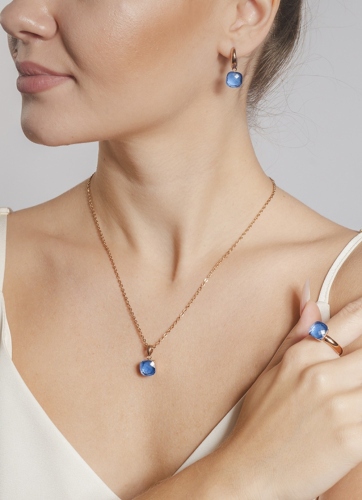Фото Кольцо Firenze sapphire 18 мм Qudo 611725 BL/RG
