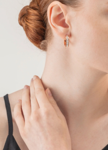 Фото Пусеты Crystal-Rose gold Coeur de Lion 0131/21-1822