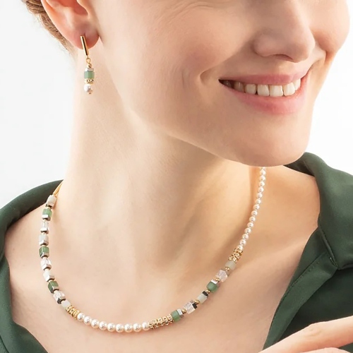 Фото Серьги Fusion Offset gold green Coeur de Lion 4354/21-0500