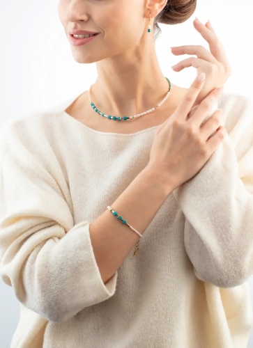 Фото Браслет Princess Fusion Pearls turquoise Coeur de Lion 1126/30-0605