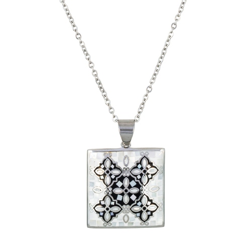 Фото Колье ENAMEL BLACK Art Deco Fiore Luna BP03194-1 BW/S