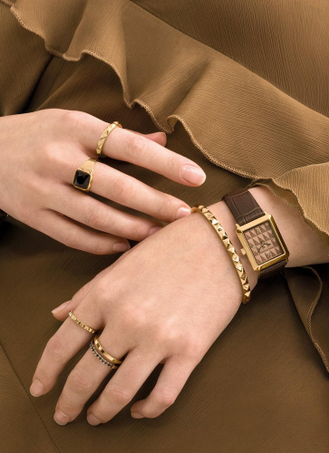 Часы Iconic Spikes bracelet Leather Mocha Mousse Gold Coeur de Lion 7672/71-1100