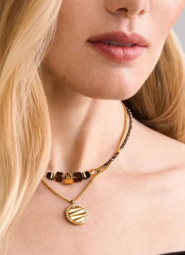 Фото Колье Amulet Mini Waves gold-beige Coeur de Lion 2058/10-1016