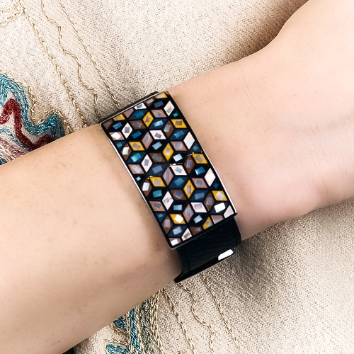 Браслет на черном кожаном ремешке Fiore Luna CB13209-4