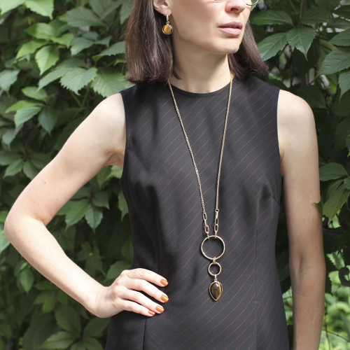 Фото Колье TIGER EYE Elegia Fiore Luna LN3171-6 BR/G