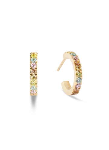 Фото Серьги Hoop Multicolour Pastel Gold Coeur de Lion 0146/23-1590