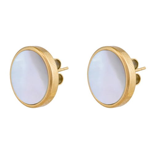 Фото Пусеты SHELL WHITE Art Deco Fiore Luna AE01734-3 BW/G