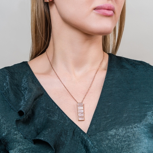 Фото Колье Пирамида SHELL ROSE Art Deco Fiore Luna BP02788-8 R/RG