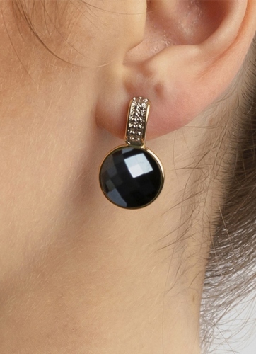 Фото Серьги pearl black agate Possebon A3091.4 BW/G